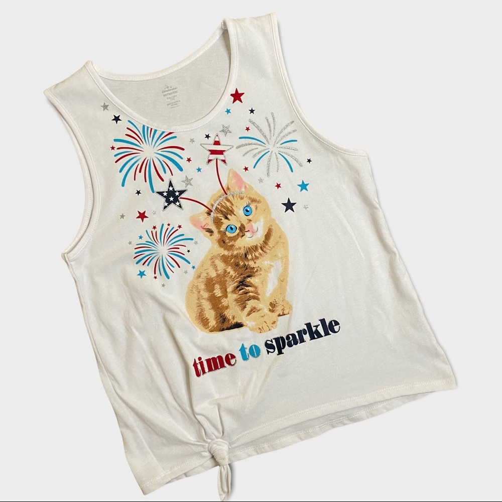 Pretty Kitty Cat Fireworks Tank Top